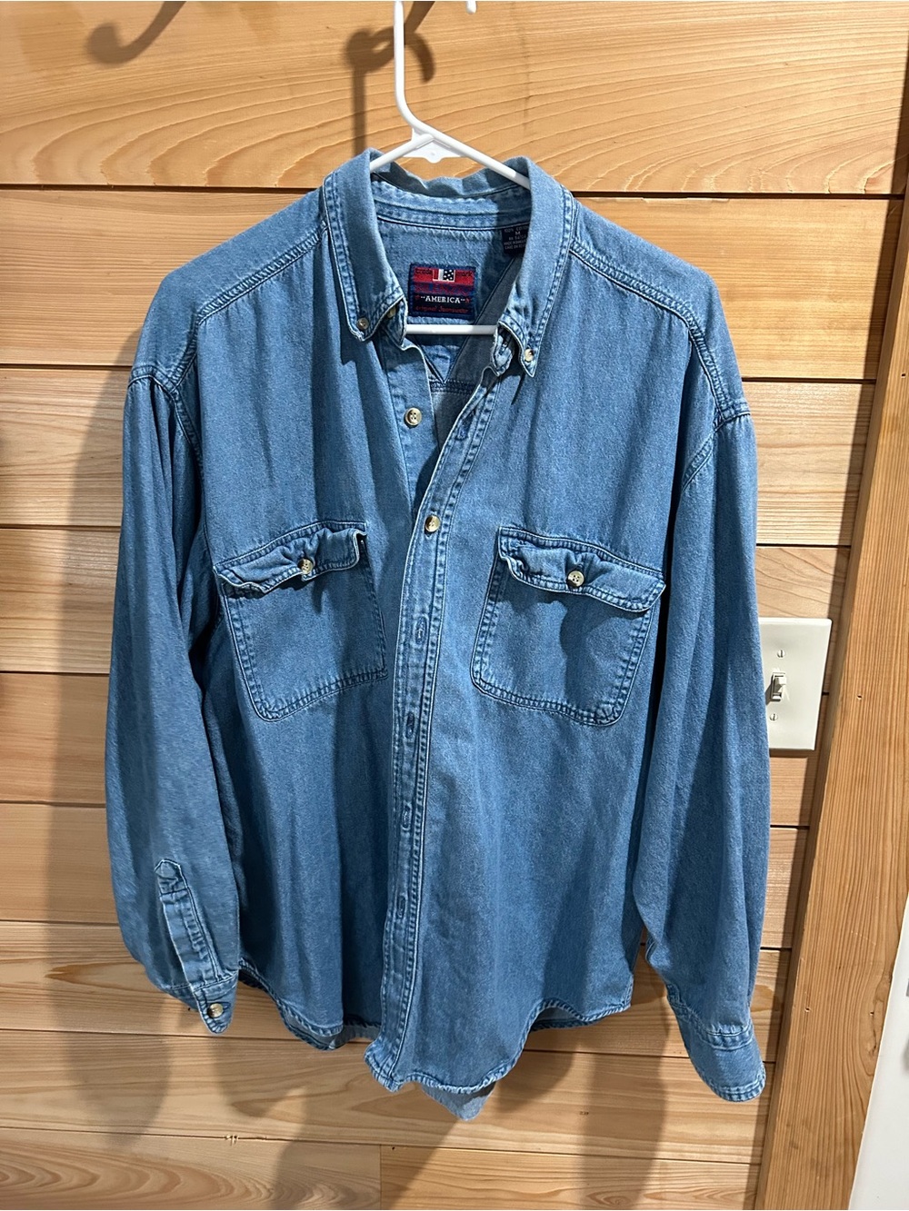 Men's Light Blue Denim Button-Down Shirt